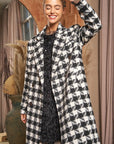 Textured Knit Tweed Double Button Coat Jacket, Davi & Dani