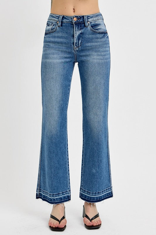 RISEN Raw Hem Ankle Bootcut Jeans (Plus Size only)