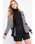 THML - Button Up Houndstooth Cardigan