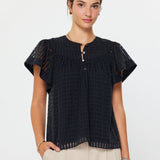 Current Air - Gingham Check Short Sleeve Blouse