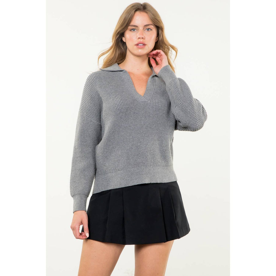 THML - Collared Knit Sweater