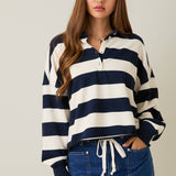 LE LIS -  Rugby Polo Top in Stripe