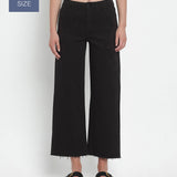 VERVET by FLYING MONKEY - PLUS SIZE HIGH RISE CROP WIDE LEG JEANS