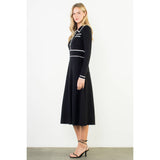 THML - Long Sleeve Collared Knit Dress