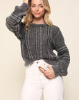 Acid Wash Round Neck Sweater (Various Colors), Timing