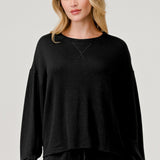 Hashttag Soft Long Sleeve Top, Black