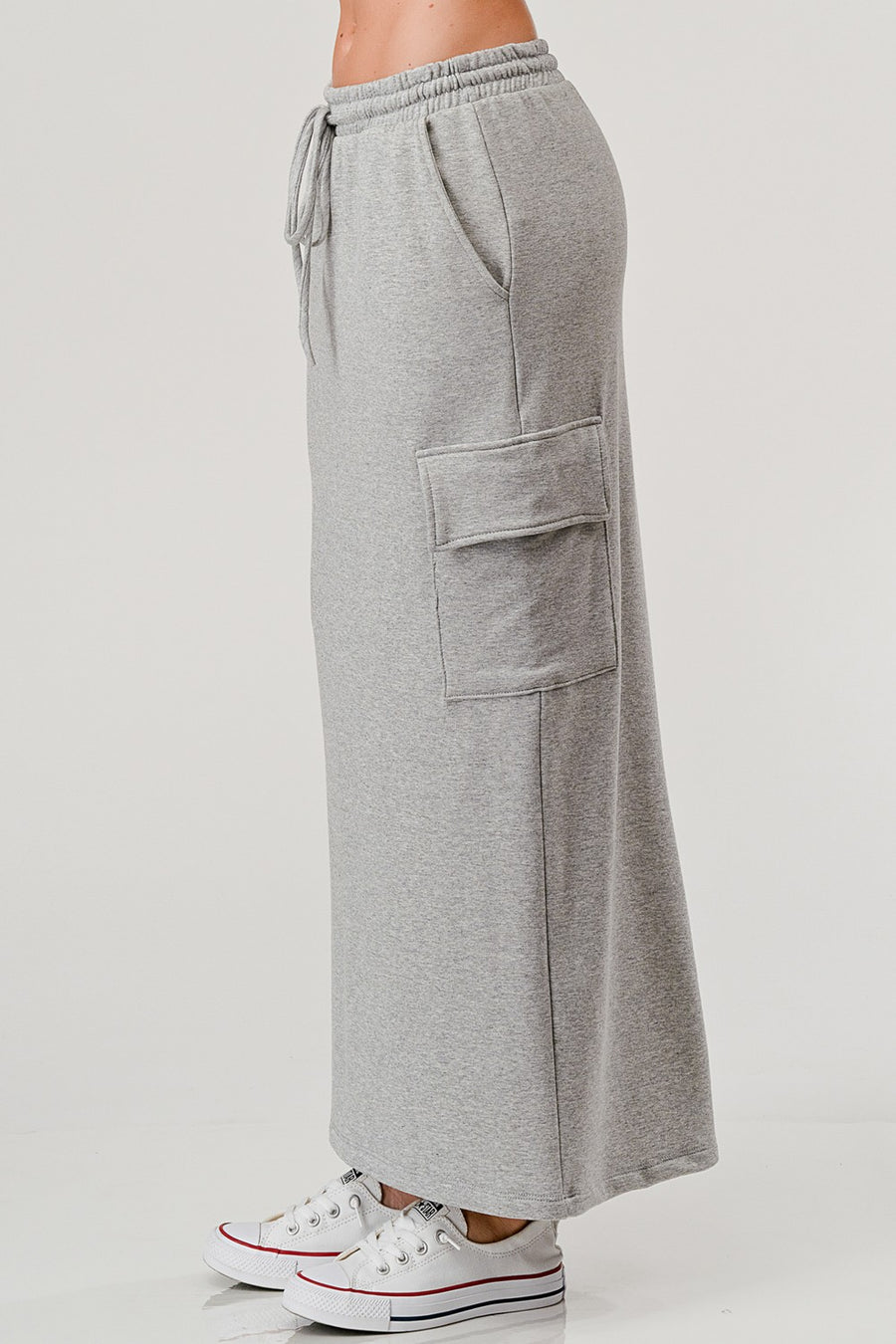 Modal Brushed Long Cargo Skirt, by Hashttag