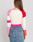 Long Sleeve Color Block Stripe Knit Top, Le Lis (online only)