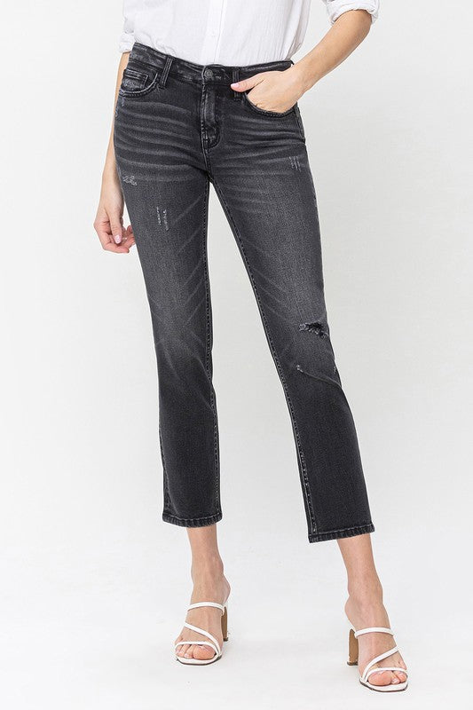 Mid Rise Crop Slim Straight Jeans, Flying Monkey