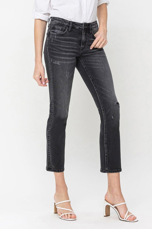 Mid Rise Crop Slim Straight Jeans, Flying Monkey