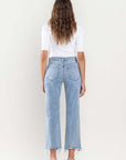 High Rise Distressed Hem Crop Dad Jeans, Vervet by Flying Monkey