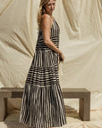 Sleeveless Stripe Maxi Tiered Dress, Gilli