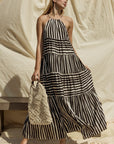 Sleeveless Stripe Maxi Tiered Dress, Gilli