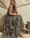 Sleeveless Stripe Maxi Tiered Dress, Gilli