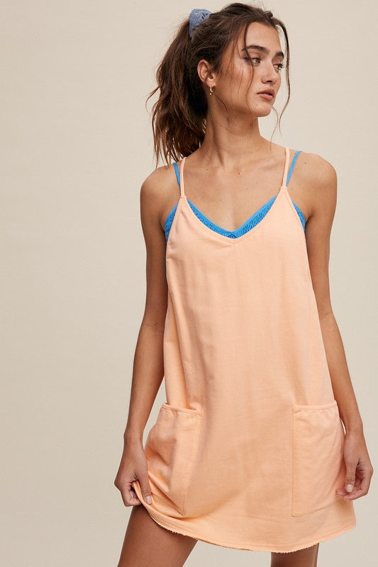 Sporty Mini Dress With Built in Romper Liner, Listicle