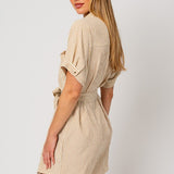 Half Sleeve Button Down Shirt Dress, Gilli