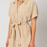 Half Sleeve Button Down Shirt Dress, Gilli