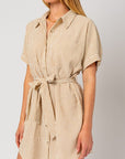 Half Sleeve Button Down Shirt Dress, Gilli