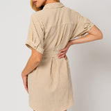 Half Sleeve Button Down Shirt Dress, Gilli