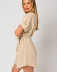 Half Sleeve Button Down Shirt Dress, Gilli