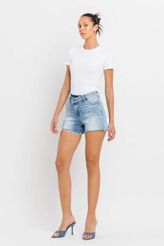 High Rise Criss Cross Shorts, Vervet by Flying Monkey