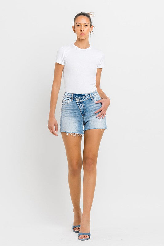 High Rise Criss Cross Shorts, Vervet by Flying Monkey