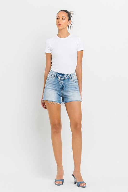 High Rise Criss Cross Shorts, Vervet by Flying Monkey