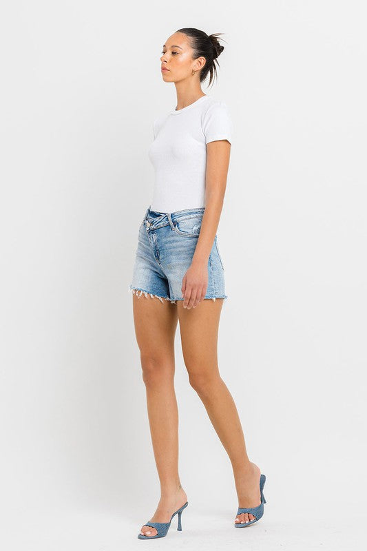 High Rise Criss Cross Shorts, Vervet by Flying Monkey