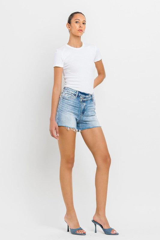 High Rise Criss Cross Shorts, Vervet by Flying Monkey