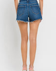 High Rise Slit Raw Hem A-Line Shorts, Vervet by Flying Monkey