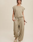 Athleisure French Terry Loose Jogger Jumpsuit, Listicle