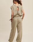 Athleisure French Terry Loose Jogger Jumpsuit, Listicle