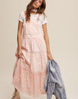 Laced and Tiered Romantic Overall Maxi Dress, Listicle