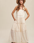 Laced and Tiered Romantic Overall Maxi Dress, Listicle