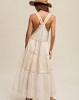 Laced and Tiered Romantic Overall Maxi Dress, Listicle