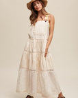 Laced and Tiered Romantic Overall Maxi Dress, Listicle