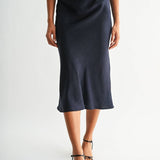 CRINKLED SATIN SKIRT