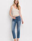 Mid Rise Crop Slim Straight Jeans, Vervet by Flying Monkey