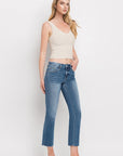 Mid Rise Crop Slim Straight Jeans, Vervet by Flying Monkey