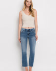 Mid Rise Crop Slim Straight Jeans, Vervet by Flying Monkey