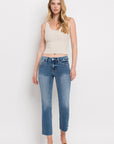 Mid Rise Crop Slim Straight Jeans, Vervet by Flying Monkey