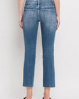 Mid Rise Crop Slim Straight Jeans, Vervet by Flying Monkey