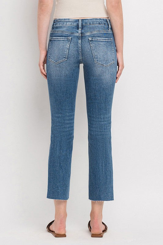 Mid Rise Crop Slim Straight Jeans, Vervet by Flying Monkey