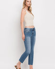 Mid Rise Crop Slim Straight Jeans, Vervet by Flying Monkey