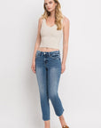 Mid Rise Crop Slim Straight Jeans, Vervet by Flying Monkey