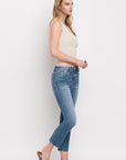 Mid Rise Crop Slim Straight Jeans, Vervet by Flying Monkey