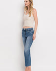 Mid Rise Crop Slim Straight Jeans, Vervet by Flying Monkey