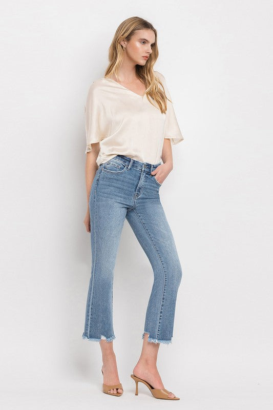 High Rise Crop Flare Jeans, Vervet by Flying Monkey