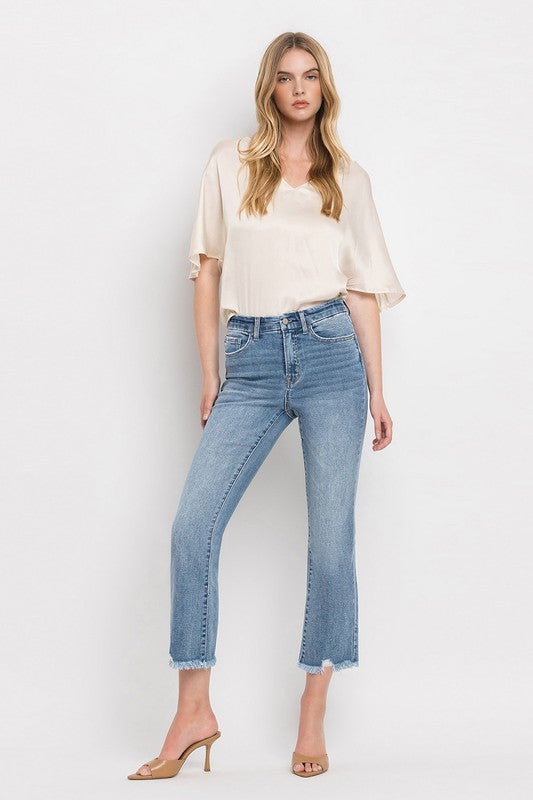 High Rise Crop Flare Jeans, Vervet by Flying Monkey