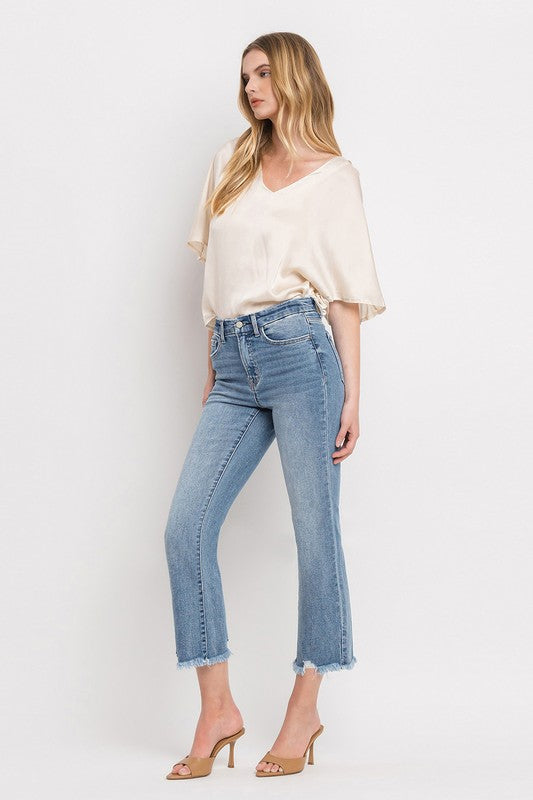 High Rise Crop Flare Jeans, Vervet by Flying Monkey